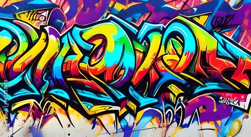 Wallpaper Mural Vibrant Abstract Graffiti Art with Bold Shapes and Bright Colors | 260 Torontodigital.ca