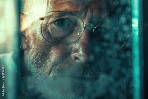 Wallpaper Mural Portrait of a bearded man wearing glasses, suitable for use in educational or professional settings Torontodigital.ca