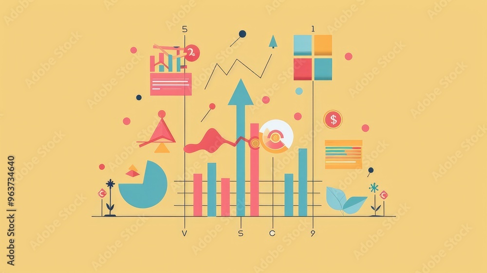 Obraz premium Vibrant Business Analytics and Data Visualization