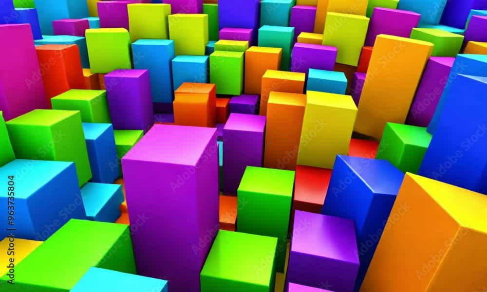 3D up and down colorful boxes 3D up and down colorful boxes