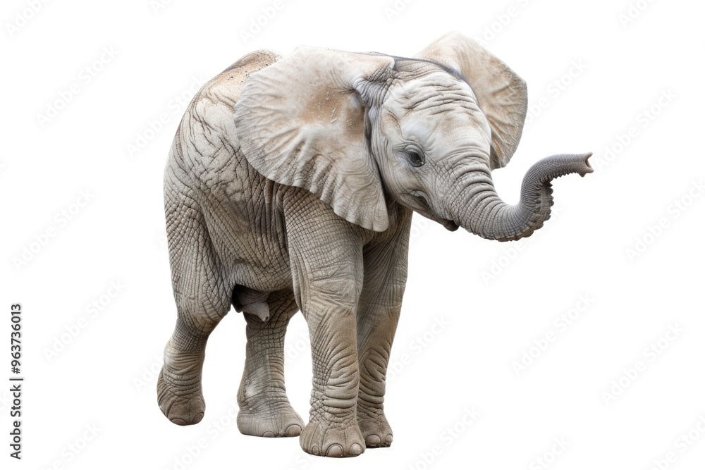 Fototapeta premium Baby and adult elephants together, showcasing their bond