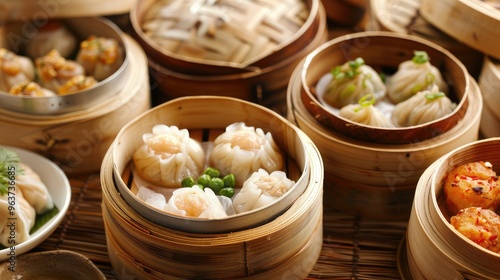 Authentic Dim Sum Assortment: A Visual Delight of Steamed Dumplings