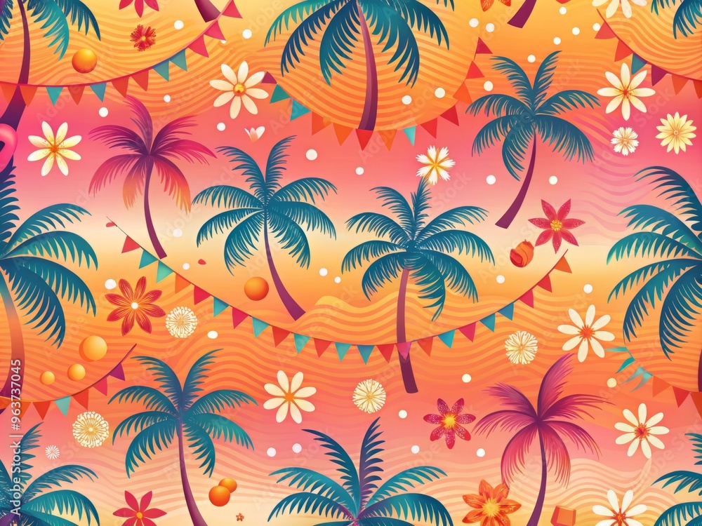Summer Sunset Ombre: Design a pattern that embodies the warmth and vitality of summer, with an ombre-effect background that gradates from bright orange to soft pink Summer Sunset Ombre: Design a pattern that embodies the warmth and vitality of summer, with an ombre-effect background that gradates from bright orange to soft pink