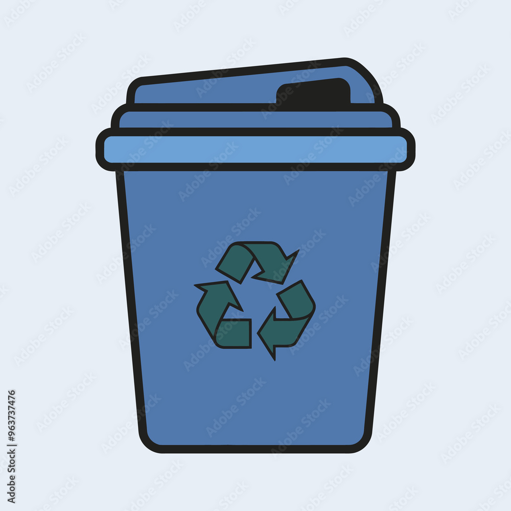 Vector icon of a garbage container. Vector icon of a garbage container.