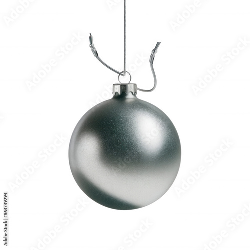 Silver and Gold Christmas Ball 3d PNG Element 4K