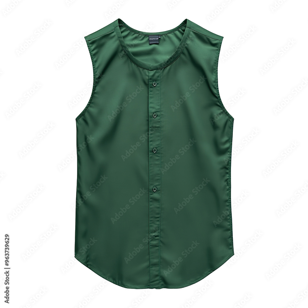 sleeveless shirt green mockup, white background PNG sleeveless shirt green mockup, white background PNG
