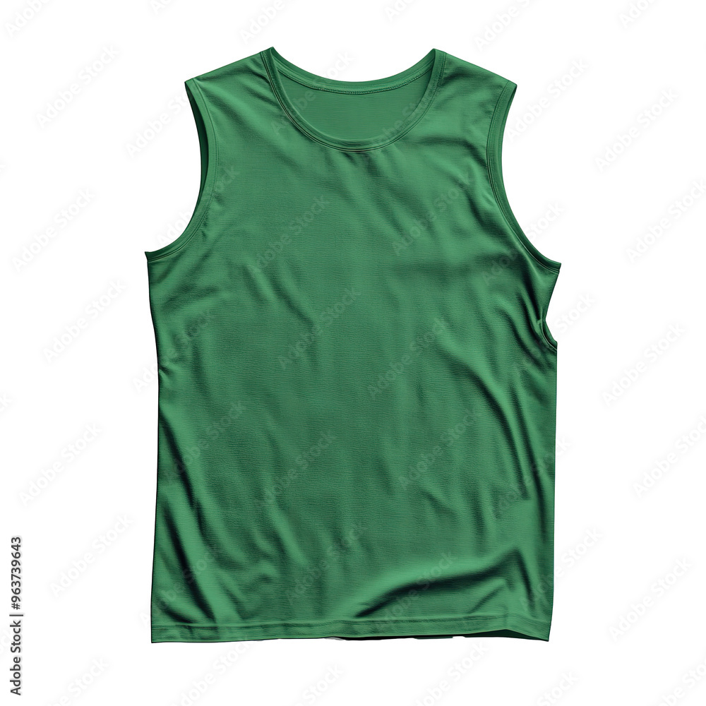 sleeveless shirt green mockup, white background PNG sleeveless shirt green mockup, white background PNG