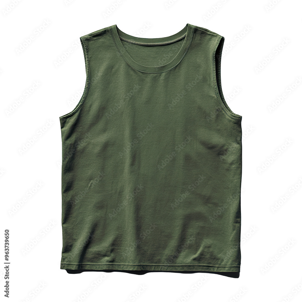 sleeveless shirt green mockup, white background PNG sleeveless shirt green mockup, white background PNG