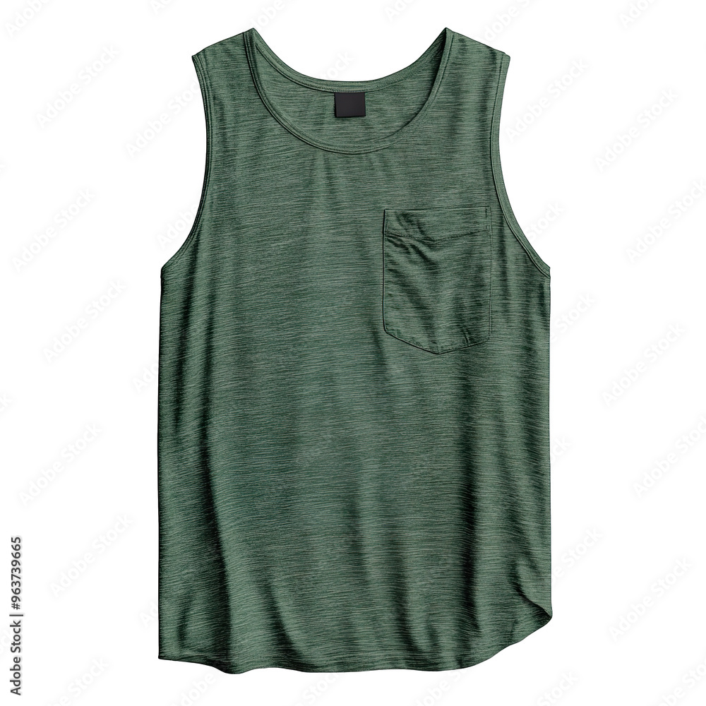 sleeveless shirt green mockup, white background PNG sleeveless shirt green mockup, white background PNG