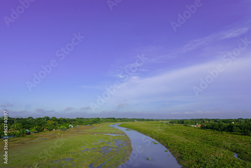 A small river with low tide