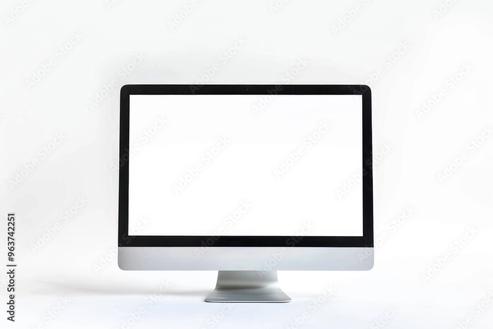 A computer monitor sitting on a desk, perfect for office or home use A computer monitor sitting on a desk, perfect for office or home use