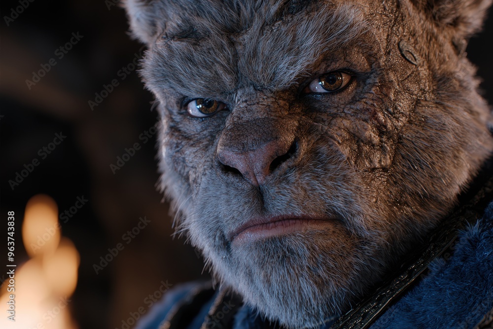 Close-up portrait of a fierce-looking werewolf Close-up portrait of a fierce-looking werewolf