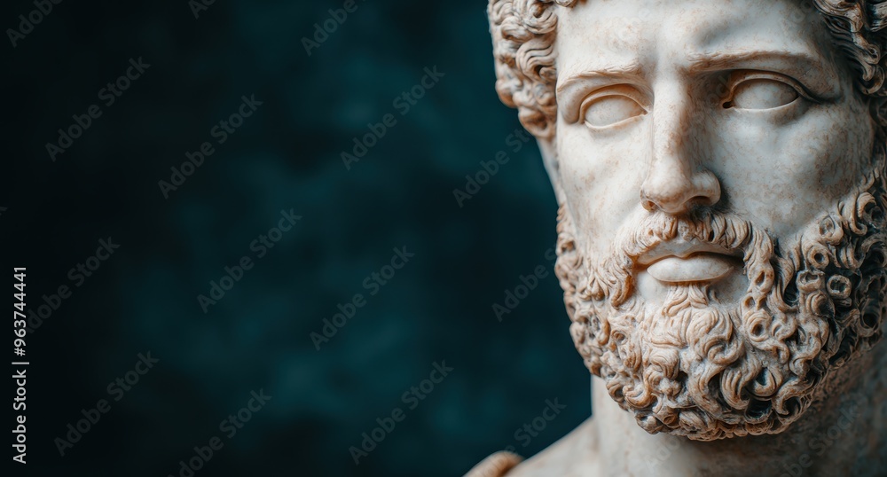 Intricate stone sculpture of a pensive figure Intricate stone sculpture of a pensive figure
