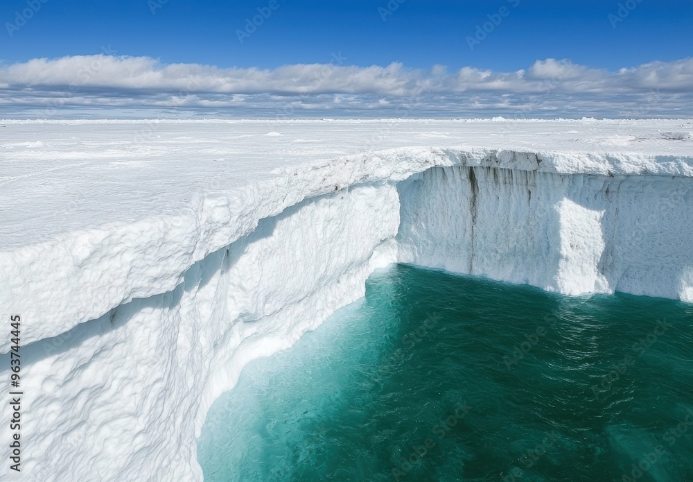 Stunning Icy Landscape with Turquoise Waters Stunning Icy Landscape with Turquoise Waters