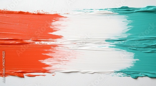 abstract painted background with vibrant orange and turquoise colors