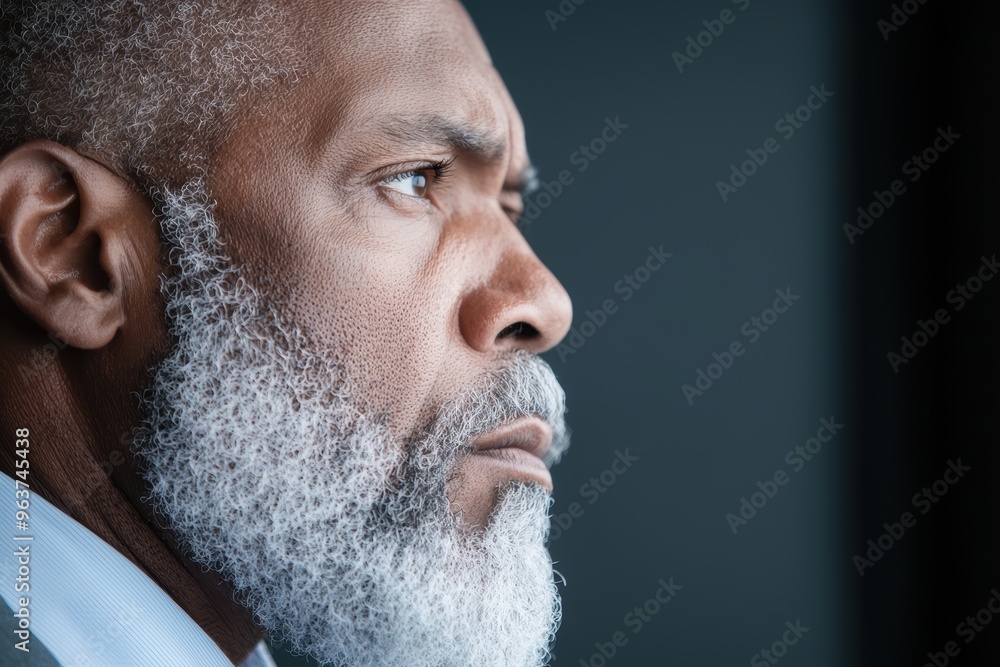 Obraz premium Thoughtful mature man with beard