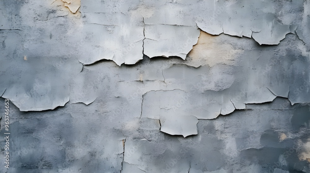 Obraz premium Peeling Gray Paint on Wall Texture.