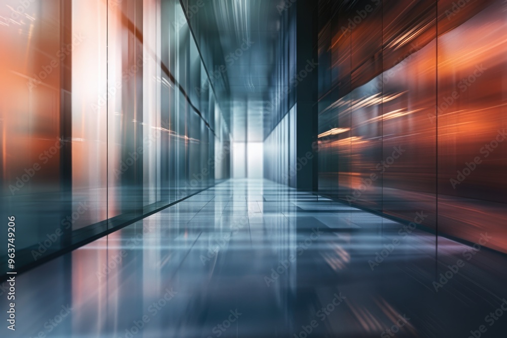 A blurry photo of a hallway in a building A blurry photo of a hallway in a building