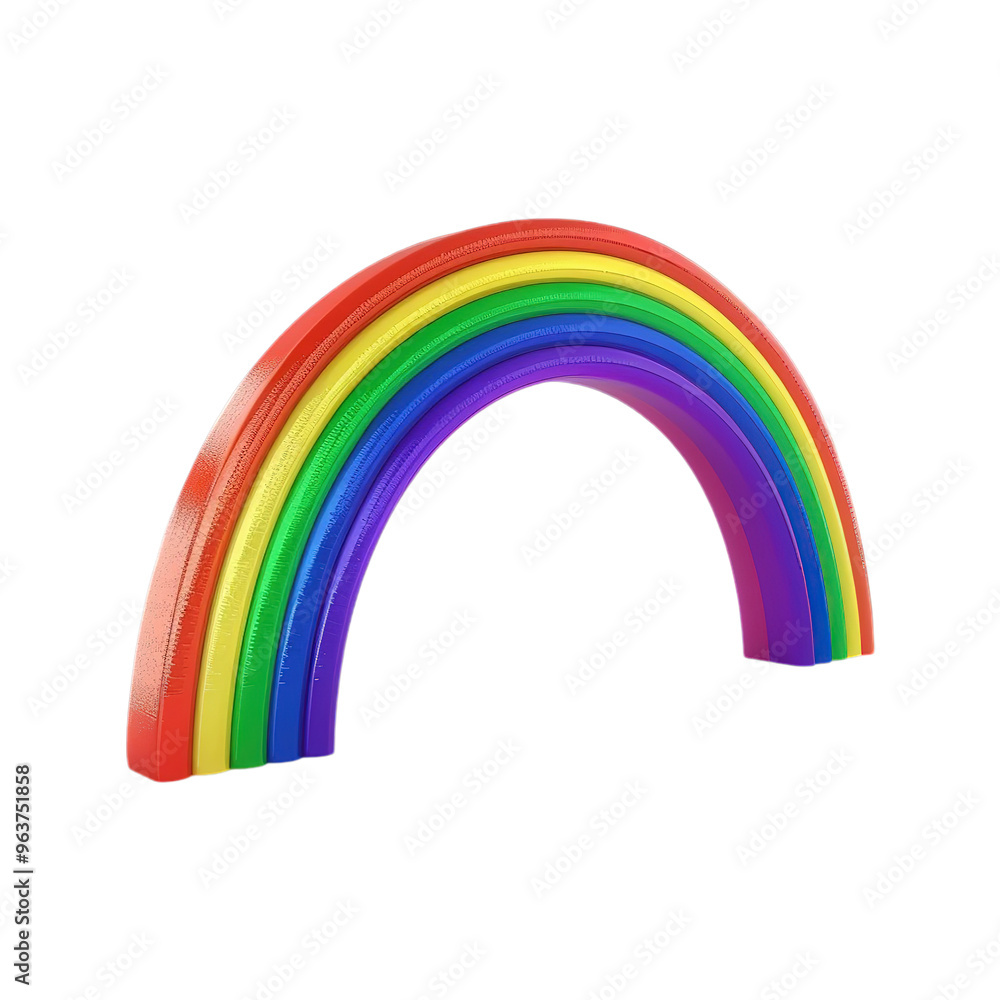 3D Rainbow Icon on Transparent Background 3D Rainbow Icon on Transparent Background
