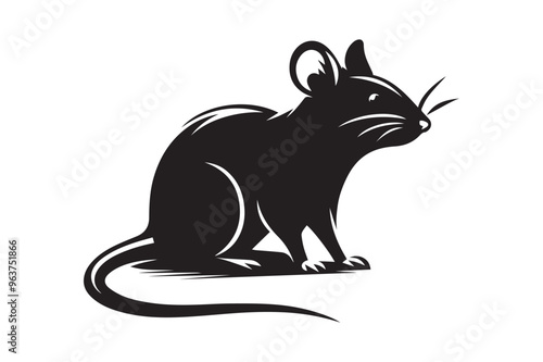 Realistic Rat silhouette vector Illustration EPS