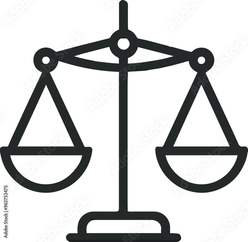 Scale icon, scale image symbolizing fairness and balance