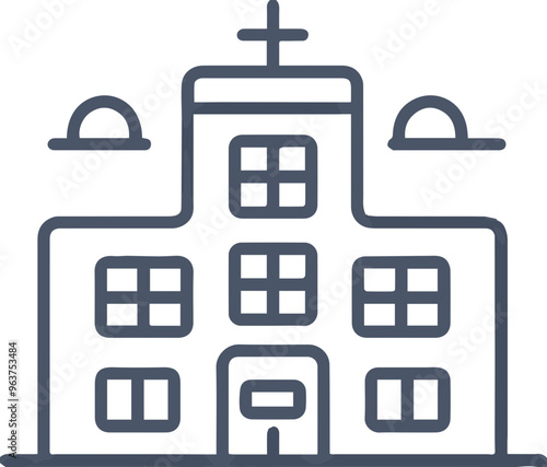 Church architecture icon symbolizing the building