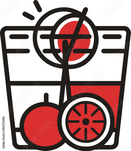 Beverage icon, illustration representing refreshing and coolness