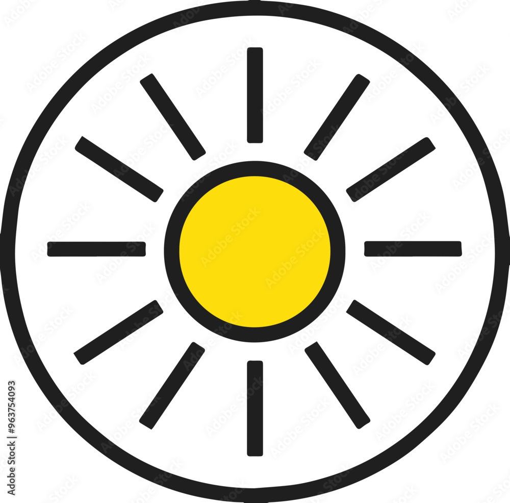 Sunlight icon, simple design element symbolizing energy and vitality Sunlight icon, simple design element symbolizing energy and vitality
