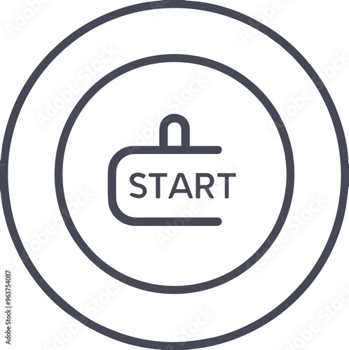 Start icon, a simple design element symbolizing beginning and departure