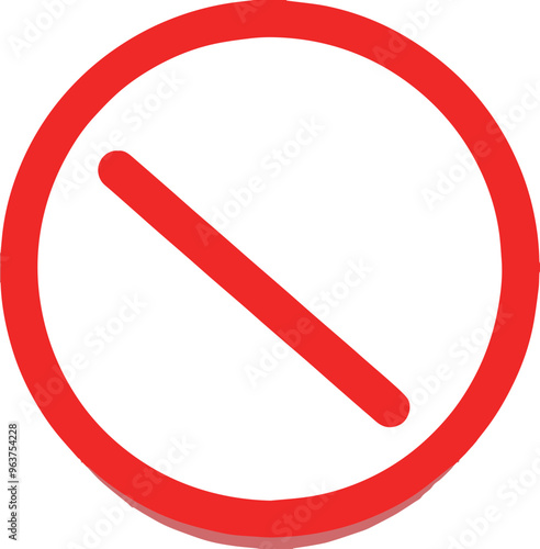 Warning and caution icon image with prohibition sign illustration