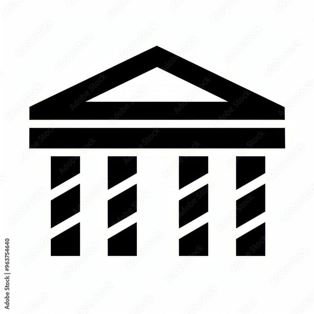 Black and White Iconic Architecture of a Classical Column Building Black and White Iconic Architecture of a Classical Column Building