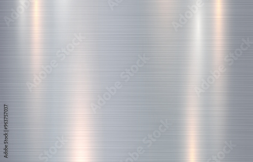 Silver grey brushed steel metal texture background vector.