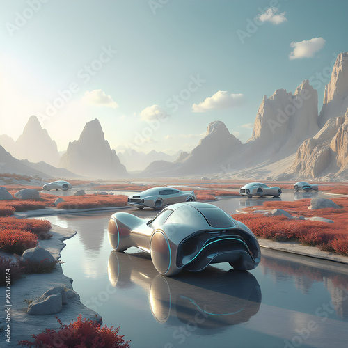 Futuristic Landscape Blending Technology and Art