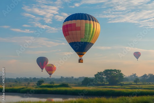 hot air balloon in flight