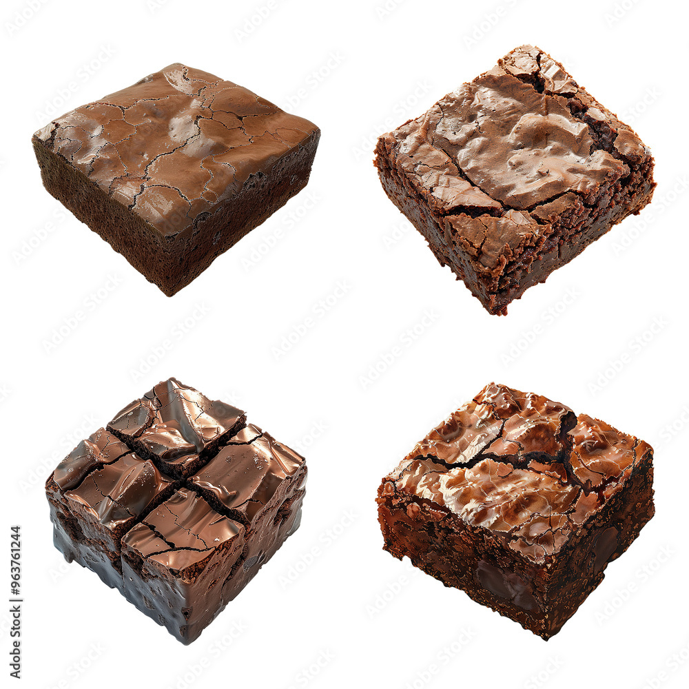 Brownie Set on Transparent Background Brownie Set on Transparent Background
