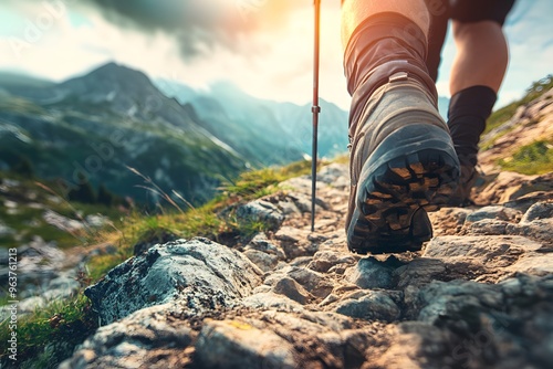 hiking in the mountain