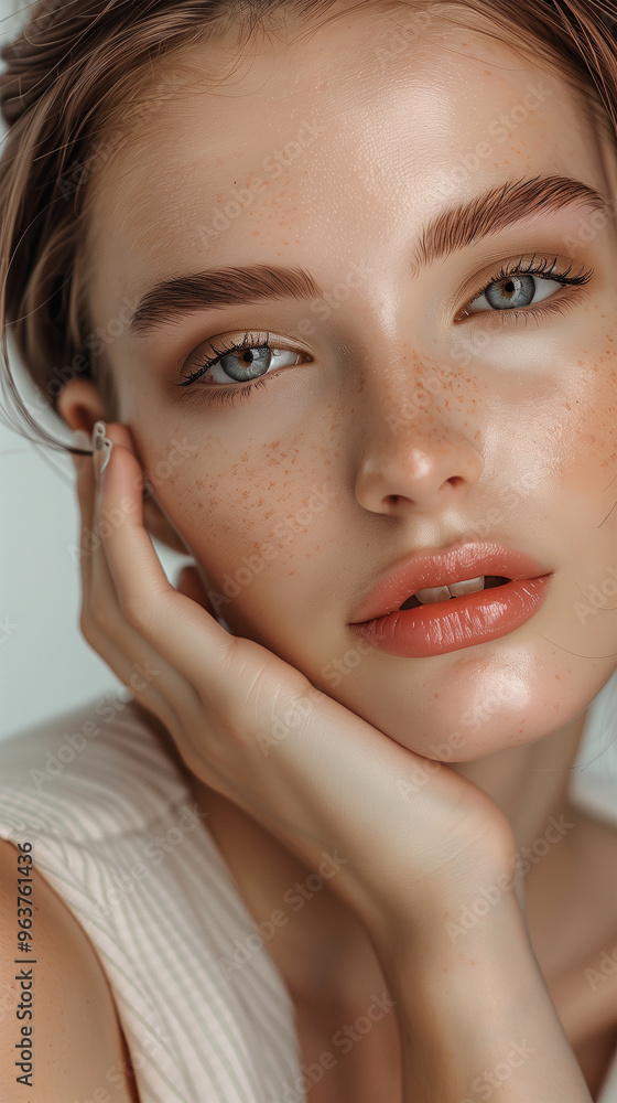 Obraz premium Portrait of Beautiful Wome, Skincare Model