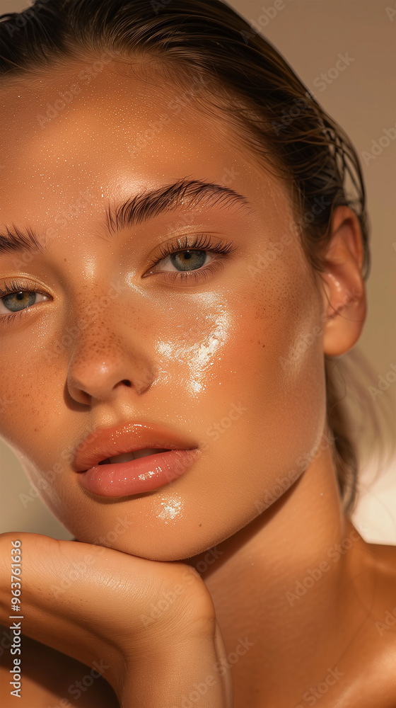 Naklejka premium Portrait of Beautiful Wome, Skincare Model