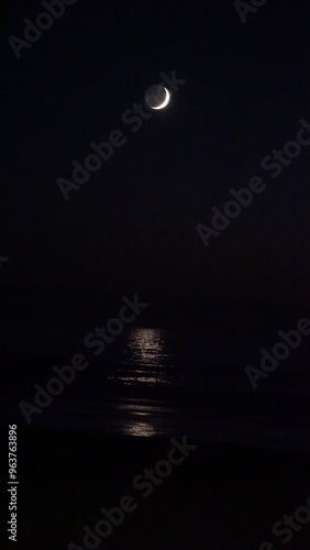 night moon reflecting off water