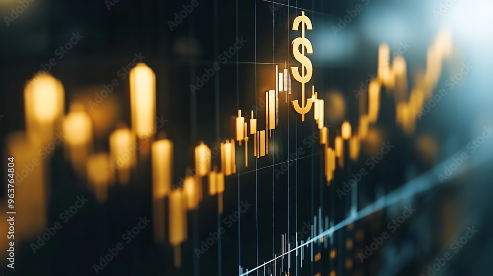 A financial success graph with an arrow pointing upwards A financial success graph with an arrow pointing upwards