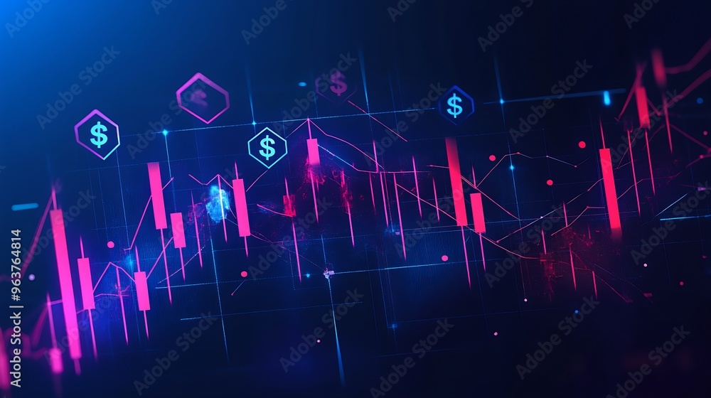 Obraz premium A financial success graph with an arrow pointing upwards