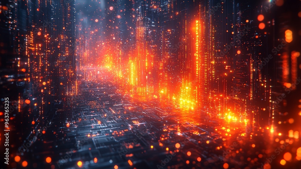 Obraz premium Digital Cityscape