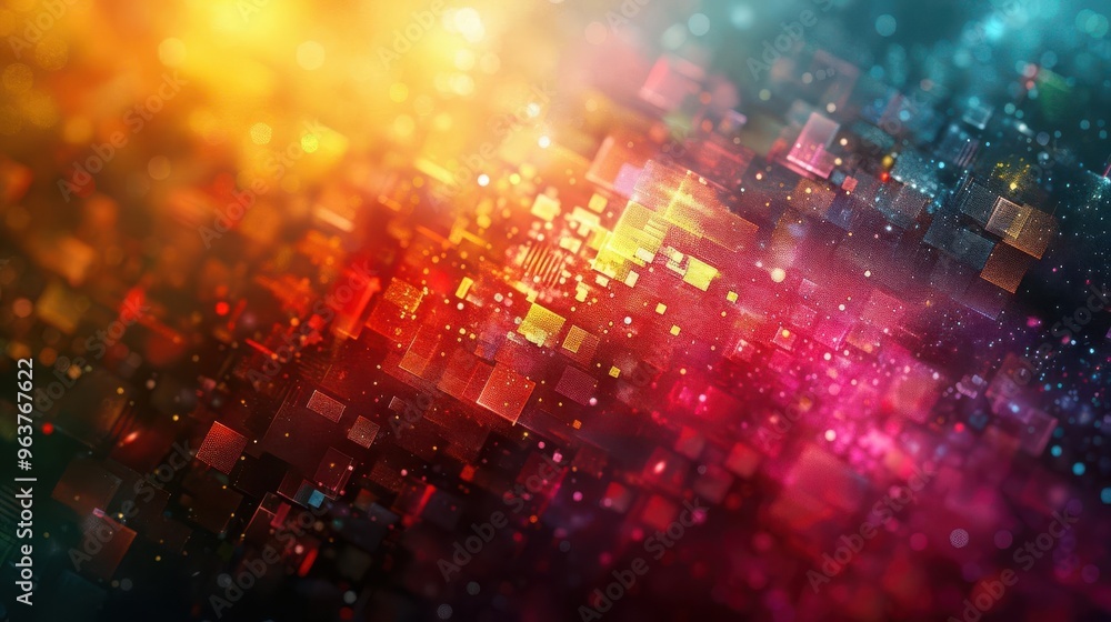 Abstract pixel art in retro colors, tech background, nostalgic pixels Abstract pixel art in retro colors, tech background, nostalgic pixels