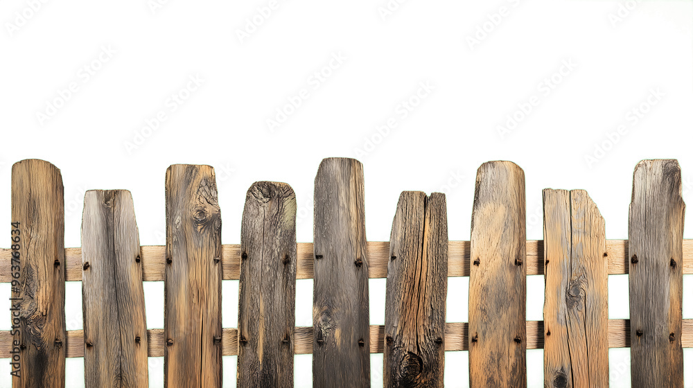 Rustic wooden fences isolated on transparent background.
Rustic wooden fences isolated on transparent background.