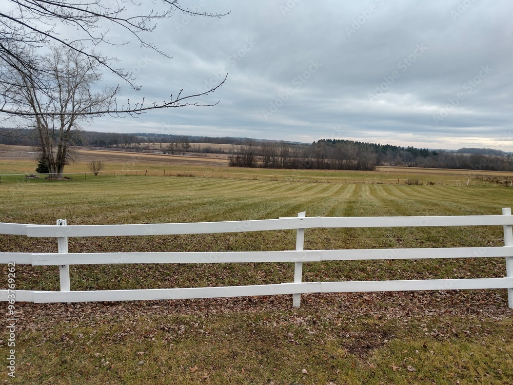 Fototapeta premium landscape with fence