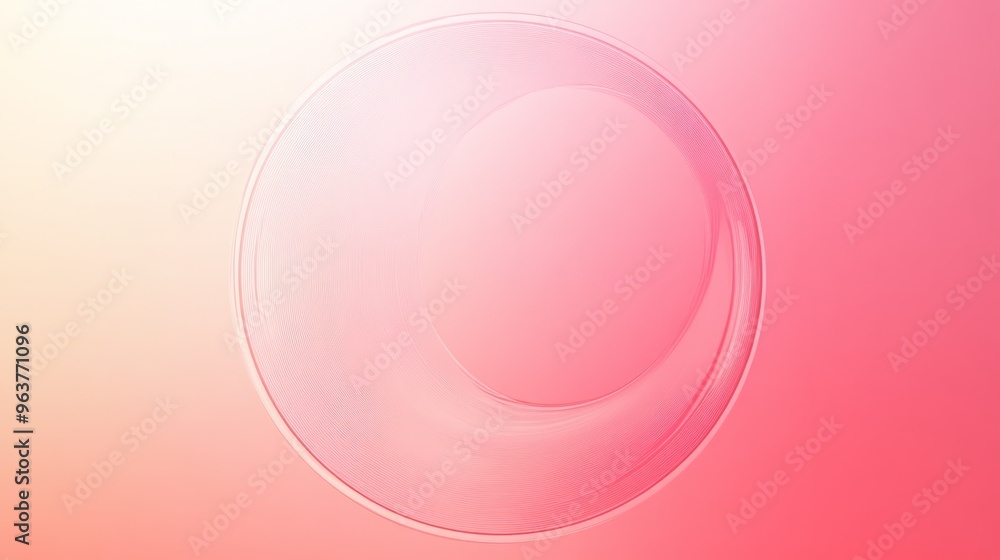 A clear circle on a pink and yellow gradient background. A clear circle on a pink and yellow gradient background.