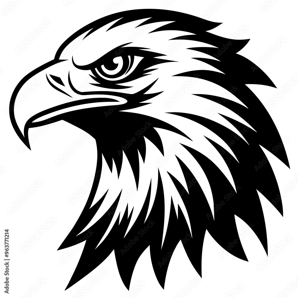 An eagle font face head silhouette vector style An eagle font face head silhouette vector style