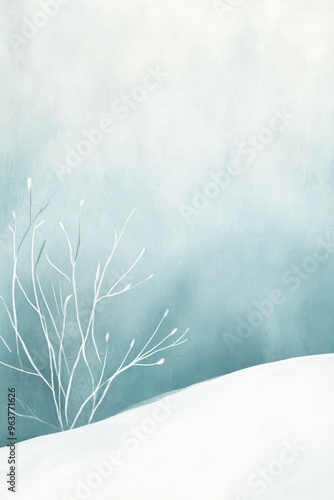 watercolor background, vertical Christmas card design