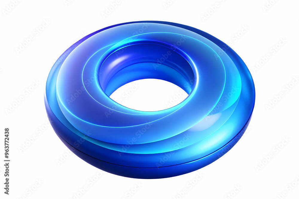 3D Abstract Glowing Blue Circle Icon for Diabetes Awareness - Digital Design with Neon Swirls on White Background 3D Abstract Glowing Blue Circle Icon for Diabetes Awareness - Digital Design with Neon Swirls on White Background