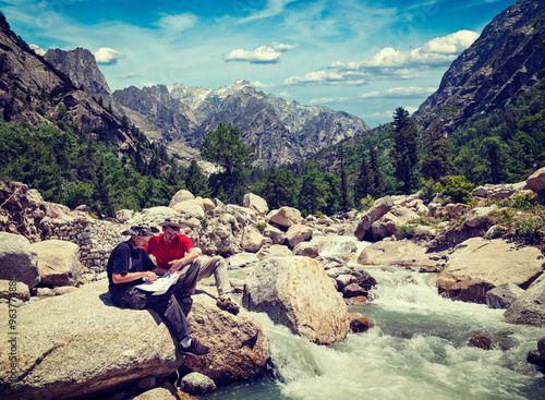 Hikers with map photo